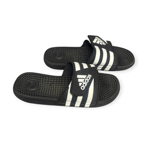 Adidas Adissage Black and White Slide Sandals - Picture 5 of 5